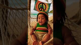 Baby Bob Marley sings: Three Little Birds on the Beach of the Soul. 🌴#aianimation #bobmarley