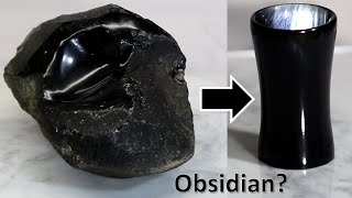 Stone Turning a See-Thru Obsidian Shot Glass