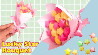 DIY LUCKY STAR BOUQUET ⭐| Paper Flower Bouquet |⭐ Origami Star Bouquet | Paper Star Bouquet