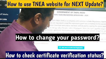 How to use TNEA website?|how to check certificate verification status?|what is next?|Vincent Info|