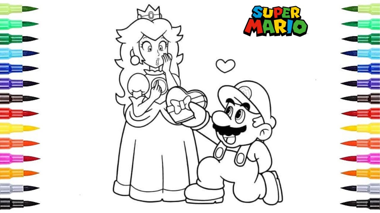 The Super Mario Bros | Princess Peach | Coloring Pages | Luigi, Browser ...