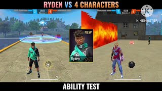 NEW CHARACTER - RYDEN VS 4 CHARACTERS ABILITY TEST FREE FIRE || GARENA FREE FIRE