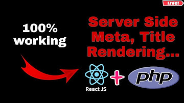 How to server side render meta, title, description in reactjs with php | 100% working method 2023