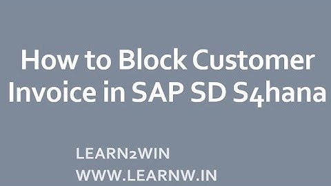 Block Customer Invoice in SAP SD | sales process sap | block customer sap | sap sales & distribution