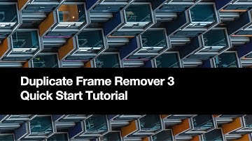 Duplicate Frame Remover for After Effects Quick Start Tutorial