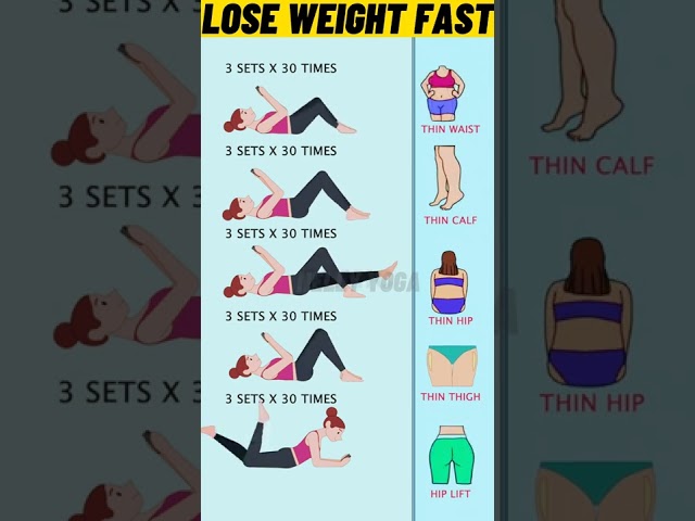 Lose Weight Fast with Easy Exercises #shorts #loseweightfast #easyyoga class=