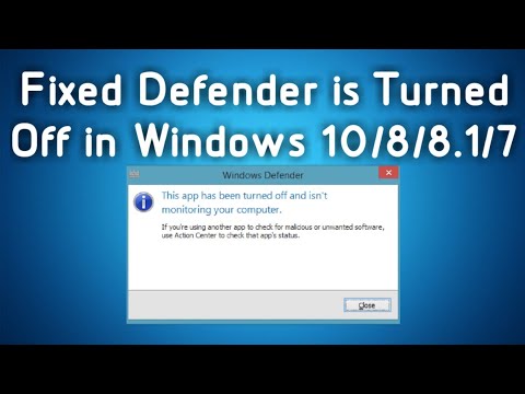 windows defender this app has been turned off