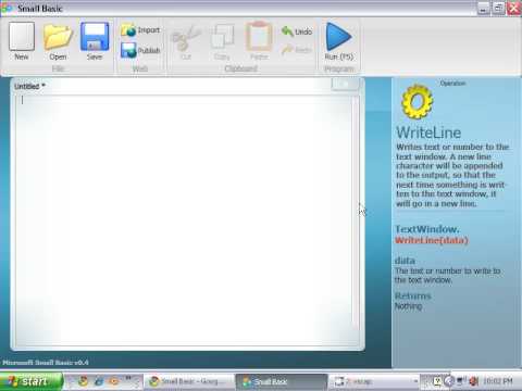 Small Basic Tutorial 1 - Installing and Hello World - YouTube