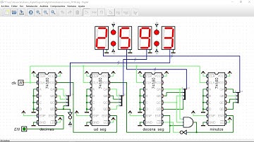 Simulador Digital: cronómetro con contadores 74x160