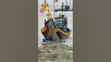 Ghe lưới nậu chìm trục vớt lưới 17 #bienlamdong #songlon  #ghechim