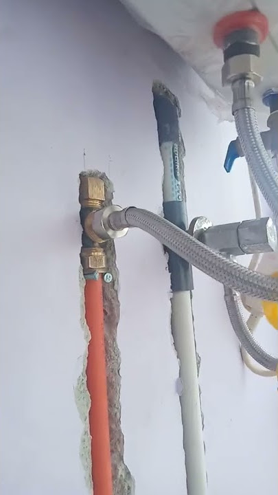 Contoh instalasi water heater pipa tanam tembok
