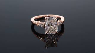 Three Carat Radiant Cut Diamond Engagement Ring in Rose Gold