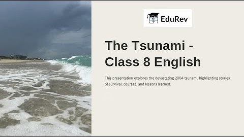 The Tsunami: Class 8 English Summary
