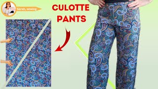 Very Easy Culotte Pants Trouser Cutting and Stitching from Only 1 Meter for beginners
