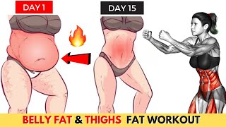 5 Minute BELLY FAT & THIGHS Workout to Lose Weight at Home Fast - Standing Exercise for Flat Stomach