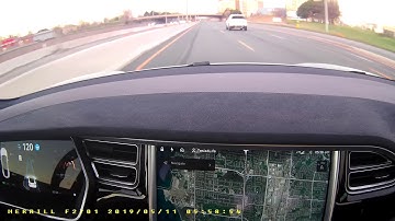Tesla Model S Autopilot AP1 in highway (Freeway) construction zone