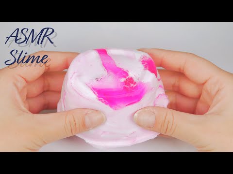 【ASMR】ストロベリーアイスクリーム風スライム?Strawberry Icecream Slime(No Talking)【音フェチ】｜ASMR Sora