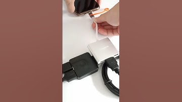 Plug the Lightning with the USB-C multi adapter and HDMI splitter attached to the iPhone #shorts