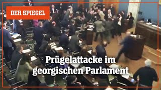 Georgiens Parlament: Schägerei am Podium | DER SPIEGEL