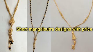 light weight gold short chain mangalsutra designs with price // Hallmark chain mangalsutra designs🔥🔥 Resimi