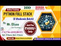 PYTHON FULL STACK (8 Weekends Batch) Online Training @ DURGASOFT