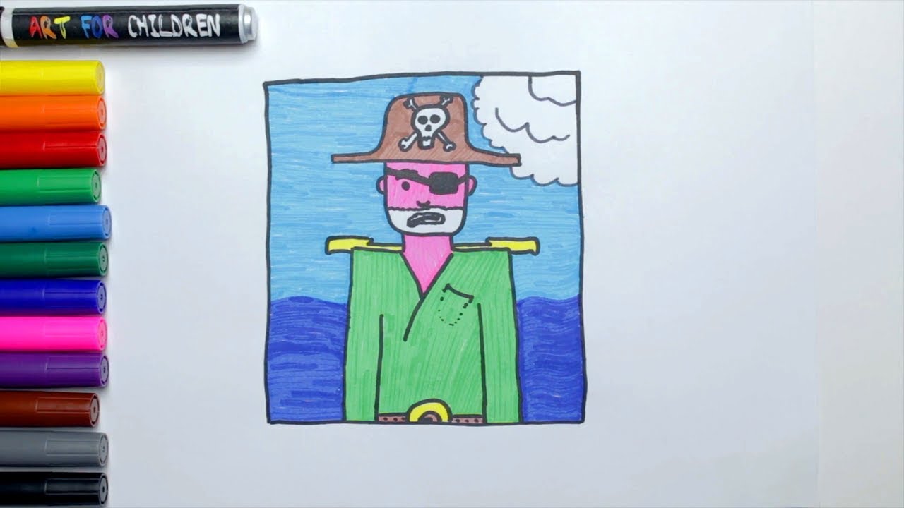 How To Draw and Color a PIRATE | Step by Step for Beginner - YouTube