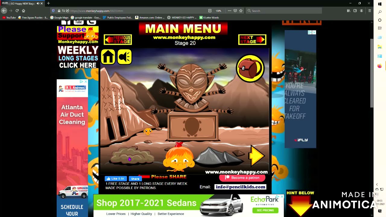 Dusty plays monkey go happy 18-20