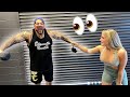 GYM GIRL REACTS TO GUY WITH BIG MUSCLES