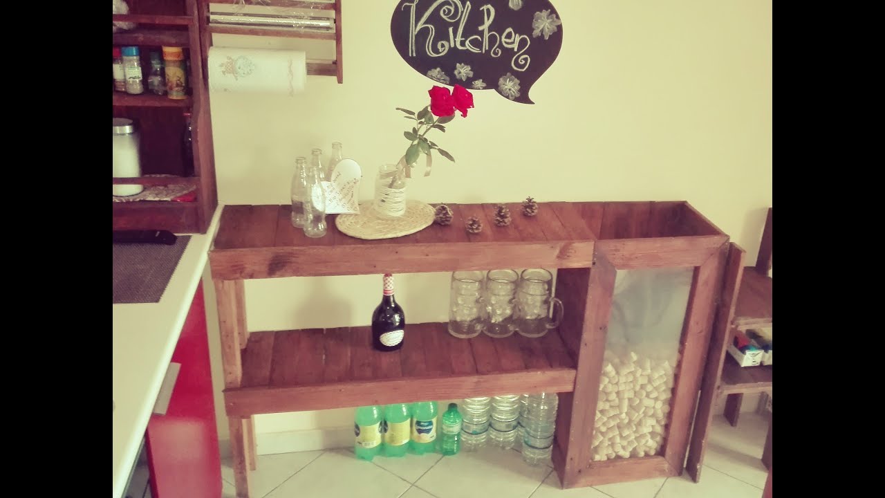 Costruire un piano di appoggio per la cucina con i pallets kitchen ... Progetti mobili fai da te
