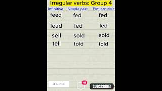 Irregular verbs: Group 4/ أسهل طريقة لحفظ الأفعال شاذة