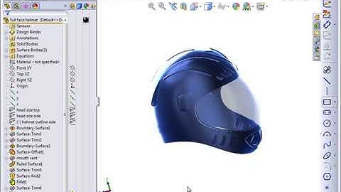 Solidworks Tutorial Helmet model Part 1