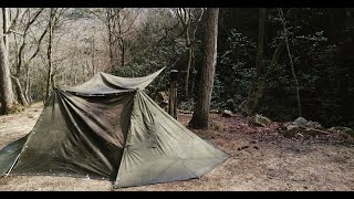 【ブッシュクラフトは？？】軍幕ソロキャンプ！おしゃれ料理？無骨料理？Challenged the camp food。Overnight solo camp