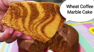 Wheat Coffee Marble Cake in Cooker | Healthy Wheat Coffee Cake without Egg | Marble Cake Recipe