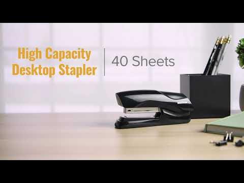 Bostitch Office Flat Clinch Stapler, 40 Sheets, Metallic Purple