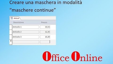 Creare una maschera in modalità maschere continue