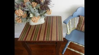 DIY -- Table Fabric Decoupage Project -- Upcycling Furniture