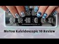 MoYou London Kaleidoscopic Collection 10 Review & Swatches - Обзор пластины для стемпинга