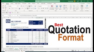 how to make quotation format in excel || How to create a Quotation System using an Excel