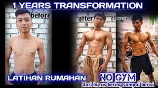 BODY TRANSFORMATION 1 YEAR | FITNESS RUMAHAN