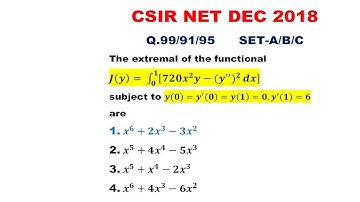 CSIR NET DEC 2018 Q.95 SET-C MATHS SOLUTION | EXTREMAL PROBLEM  Problem of CSIR NET DEC 2018