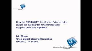 Full EXCiPACT | Qualifying pharmaceutical excipient suppliers: the role of EXCiPACT | BRW Update