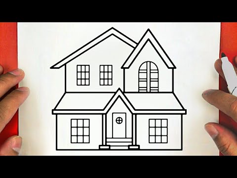 كيف ترسم منزل سهل خطوة بخطوة / رسم سهل / تعليم رسم منزل سهل / How to draw a house easy step by step