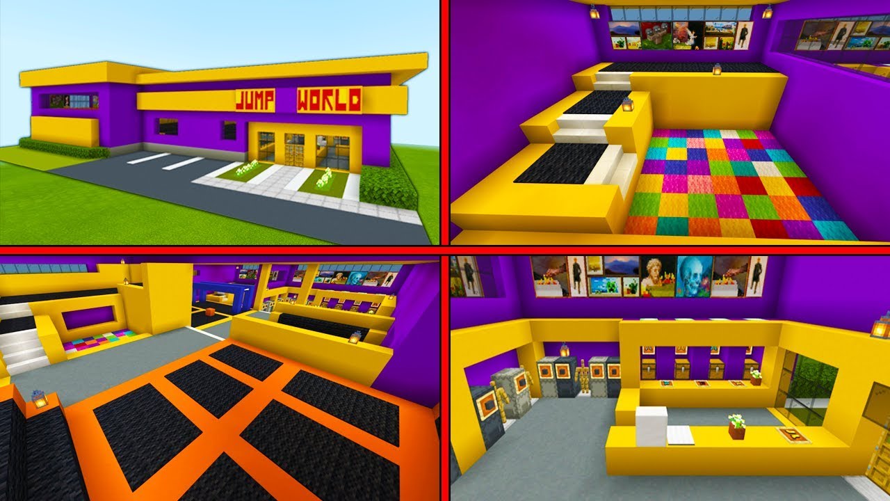Minecraft Tutorial How To Make A Trampoline Park 19 City Tutorial Part 2 Youtube