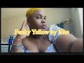 Coloring my hair Funky Yellow by Kiss colors #funkyyellow #kisscolors #femaleswithwaves