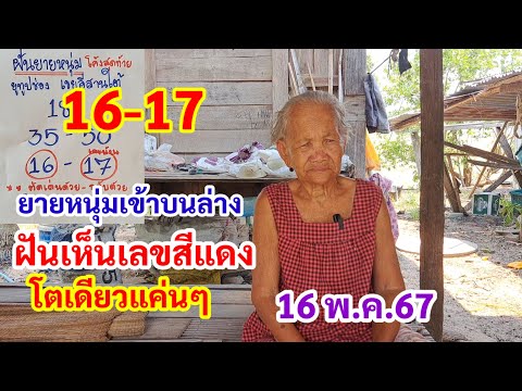 16-17 ยายหนุ่มแม่นบนล่าง ฝันเห็นเลขสีเเดง โตเดียวแค่นๆ 16พ.ค.67