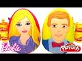 2 Ovos Surpresas da Barbie e Ken em Português Brasil de Massinha Play Doh