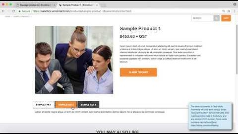 Creating Tabs on a Product Description Page