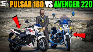 GTA 5 : BAJAJ PULSAR 180 VS BAJAJ AVENGER 220 OFFROADING TEST INDIAN BIKES 2023