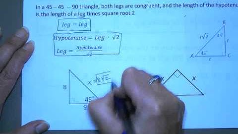 Pythagorean Inequalities & Special Right Triangles