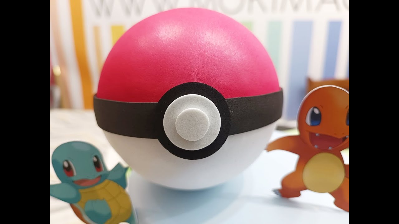 Sfera Pokemon in Gomma Eva - Sfera POCKET Sfera Poké in Fommy Cake Topper  Torta Pokemon 